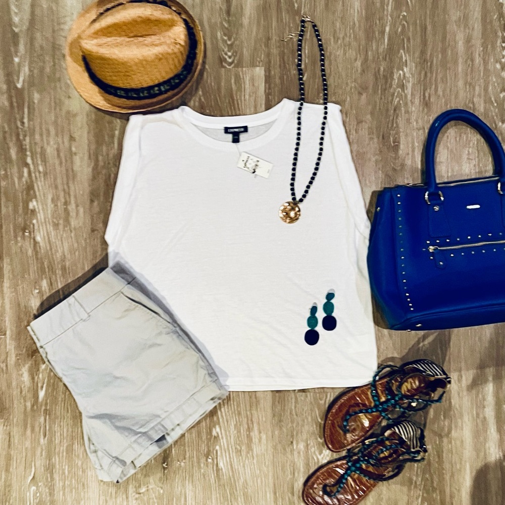 EXPRESS NWT linen blend cropped tee size large